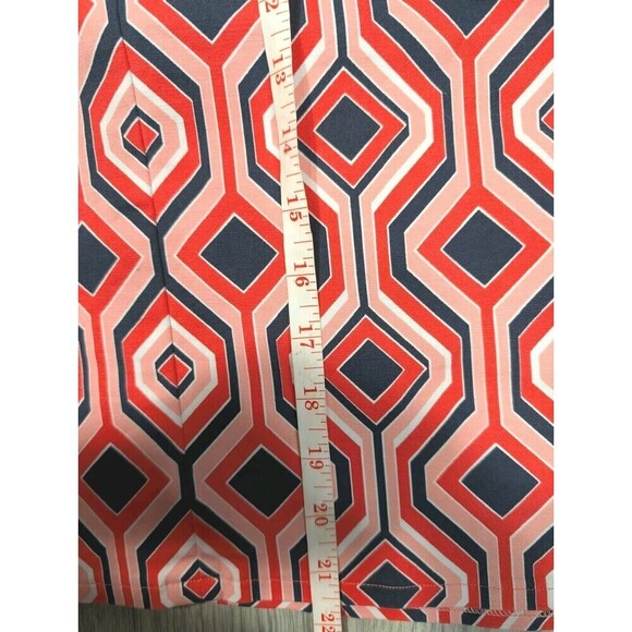 Michael Kors Geometric Print Skirt Pink Navy Blue‎ Size 10 - Picture 6 of 9